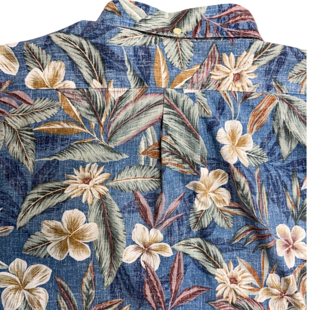 Reyn Spooner Mens 3XL Blue Floral Hibiscus Hawaiian Button Down Shirt Tropical - Picture 10 of 10